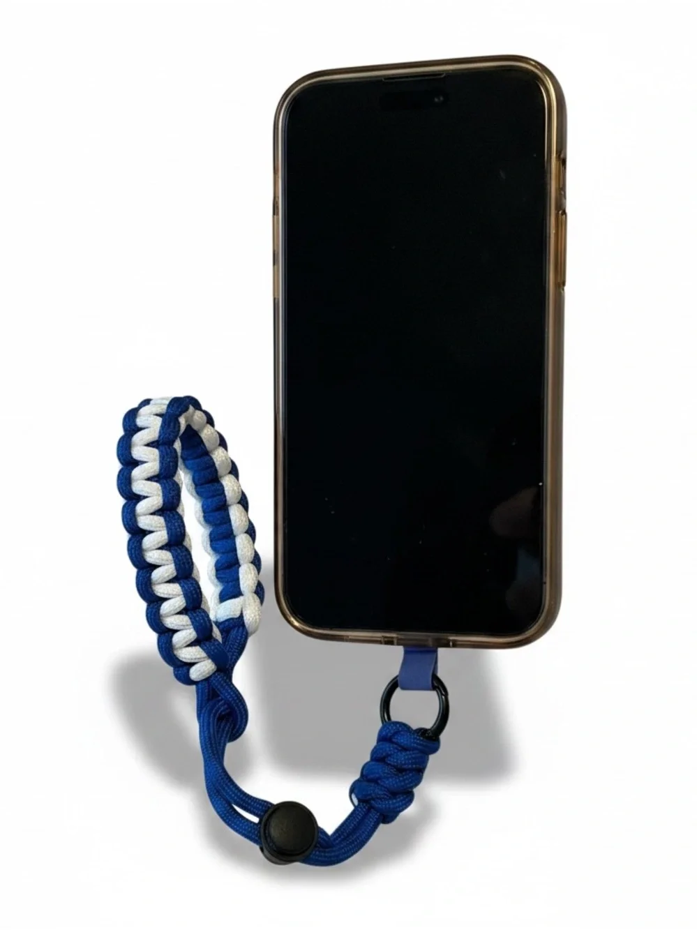 Paracord Phone Wristlet Lanyard | Adjustable Phone Strap blue and white, NWOT
